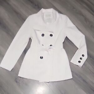White House Black Market White Windbreaker/Rain Jacket